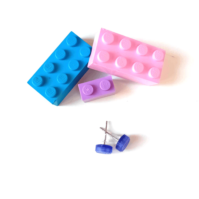 Puces "Les P'tits Lego" -  Violet - Pièces Artisanales