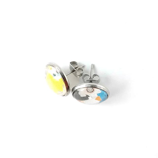 Puces d'oreilles en PAPIER recyclé - Visages - Pièces Artisanales et Uniques