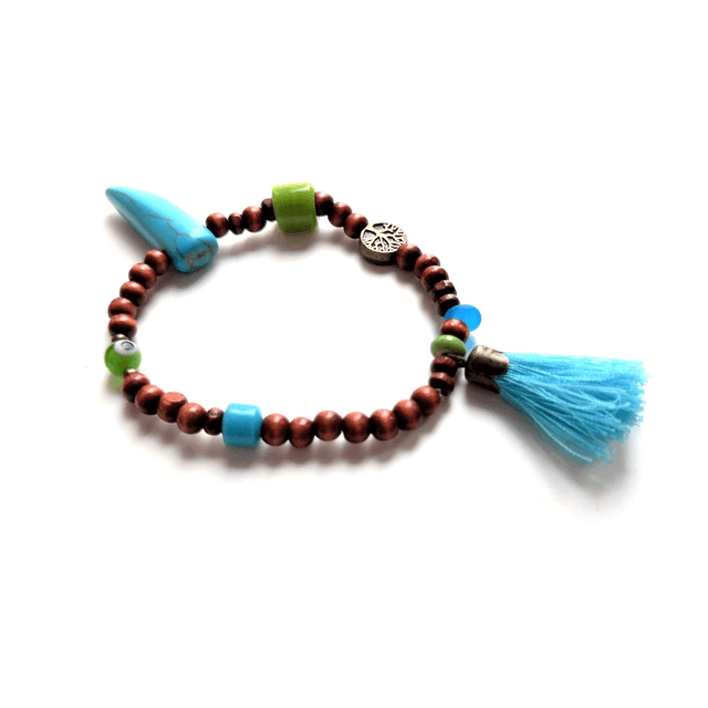 Bracelet  - PERLES RECYCLÉES - Pièce Unique 