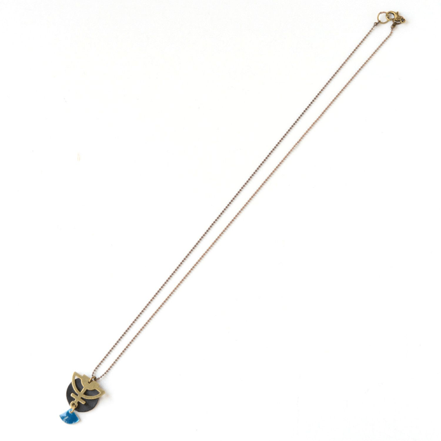Collier en pendentif en CHAMBRE à AIR RECYCLÉE - Turquoise - Pièce Unique 
