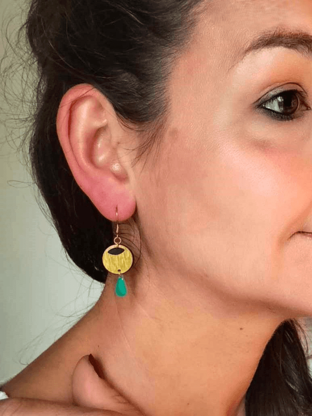Boucles d'Oreilles Upcyclées en Chambre à air Recyclée - Géométriques