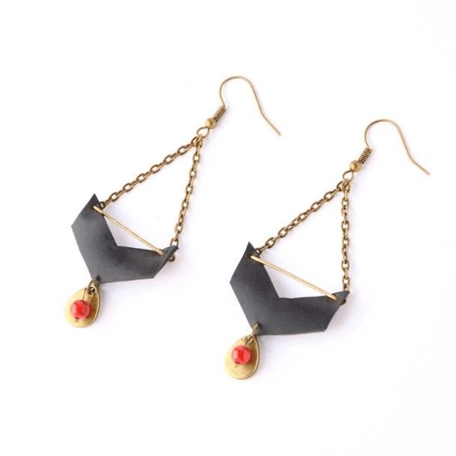 Boucles d'Oreilles Upcyclées en Chambre à air Recyclée - Ethniques
