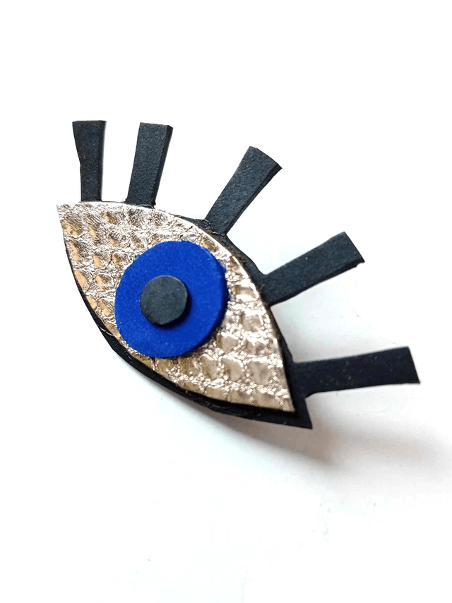 Broche en chute de SIMILICUIR et CHAMBRE à AIR de tracteur - Œil Turque- Pièce Artisanale et Unique