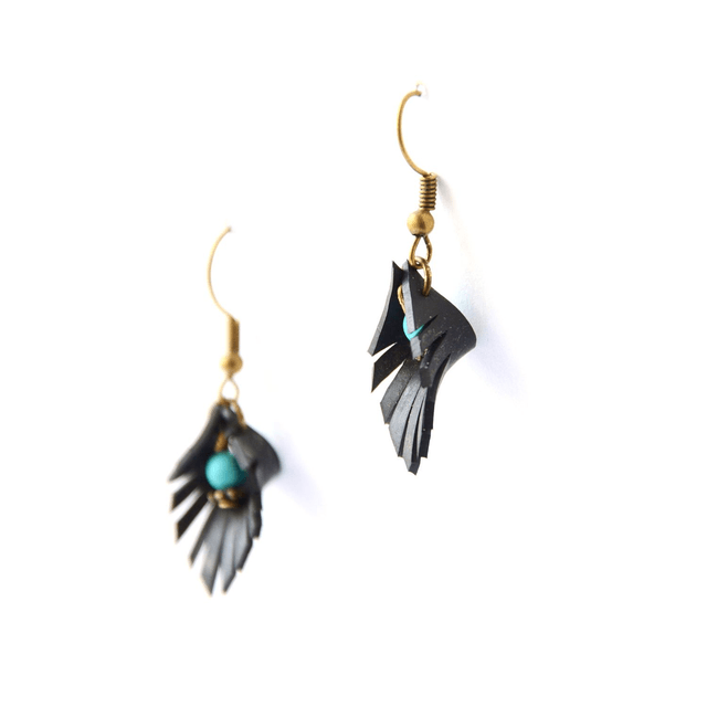 Boucles d'Oreilles Upcyclées en Chambre à air Recyclée- Ethniques