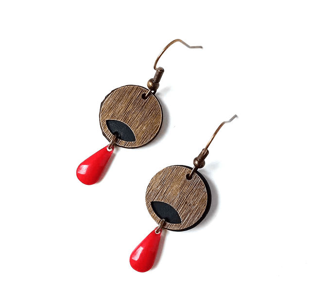 Boucles d'Oreilles Upcyclées en Chambre à air Recyclée - Géométriques