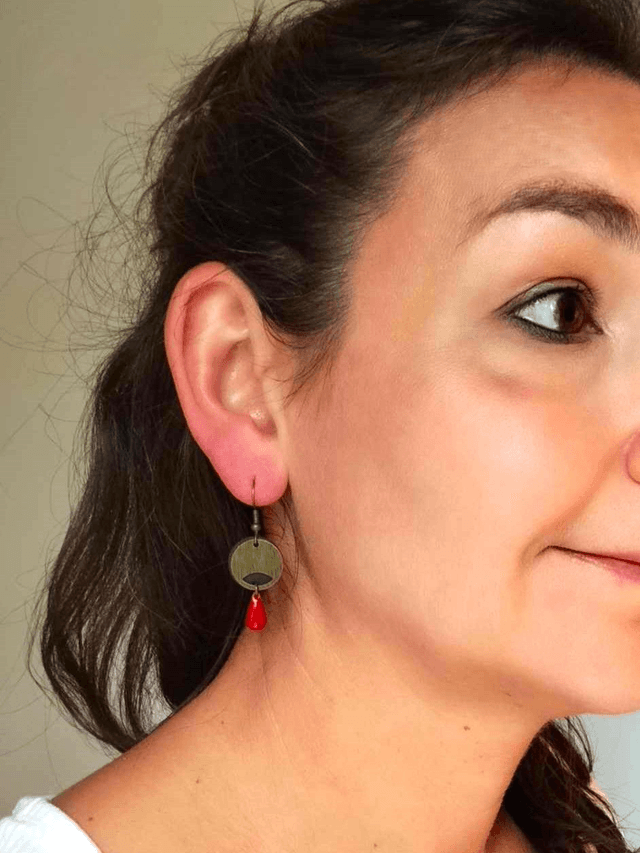 Boucles d'Oreilles Upcyclées en Chambre à air Recyclée - Géométriques