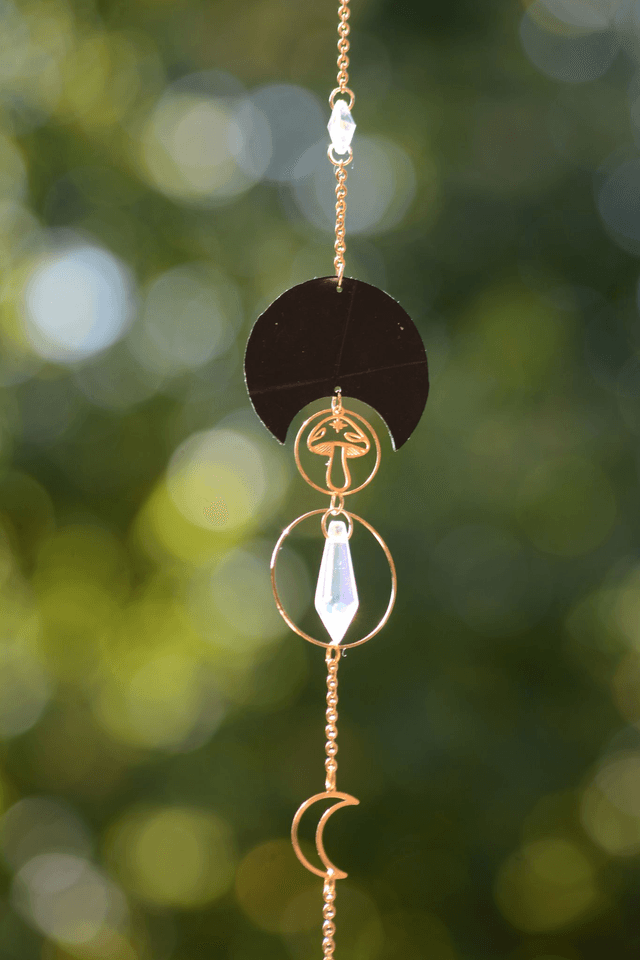 Attrape Soleil d'intérieur Upcyclé, Double prisme - ETERNEL - Chambre à Air Valorisée & Perles Recyclées - Pièce Unique   (1)