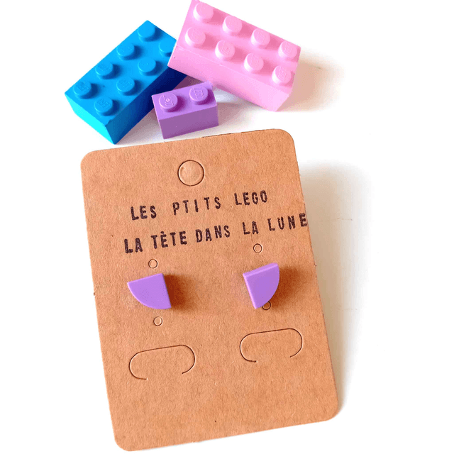 Puces "Les P'tits Lego" - Lilas - Pièces Artisanales