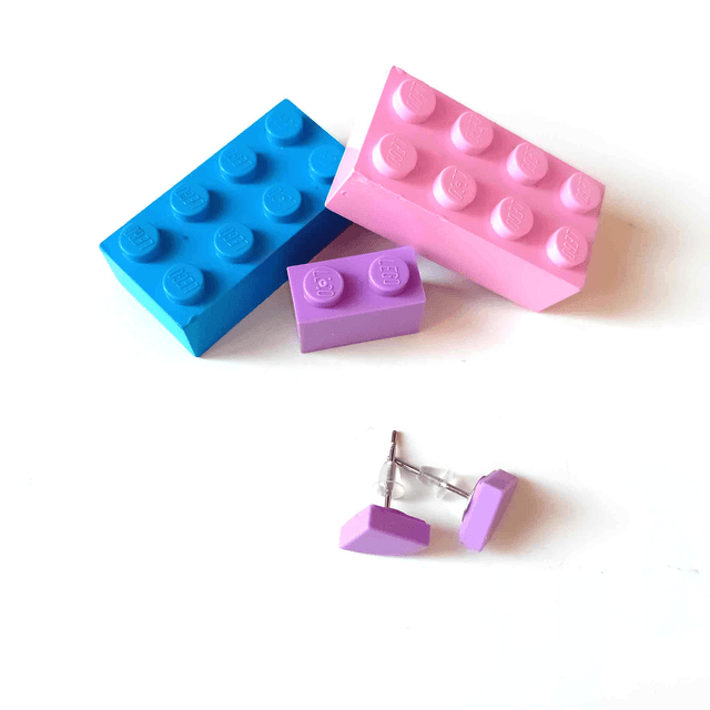 Puces "Les P'tits Lego" - Lilas - Pièces Artisanales