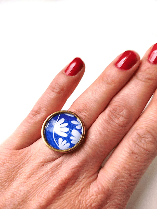 Bague Upcyclée Papier Recyclé - Fleurs
