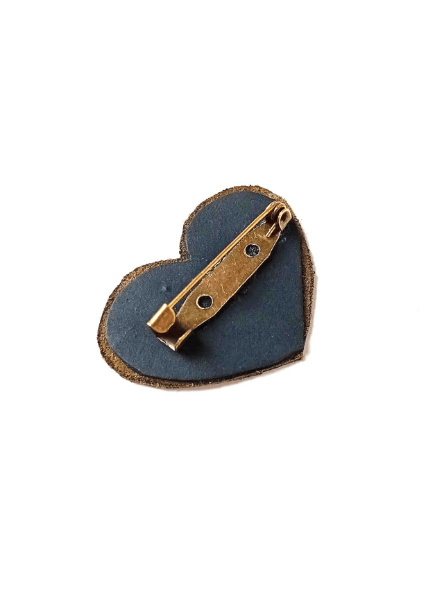Broche en chute de CUIR et CHAMBRE à AIR de tracteur - Coeur - Pièce Artisanale et Unique