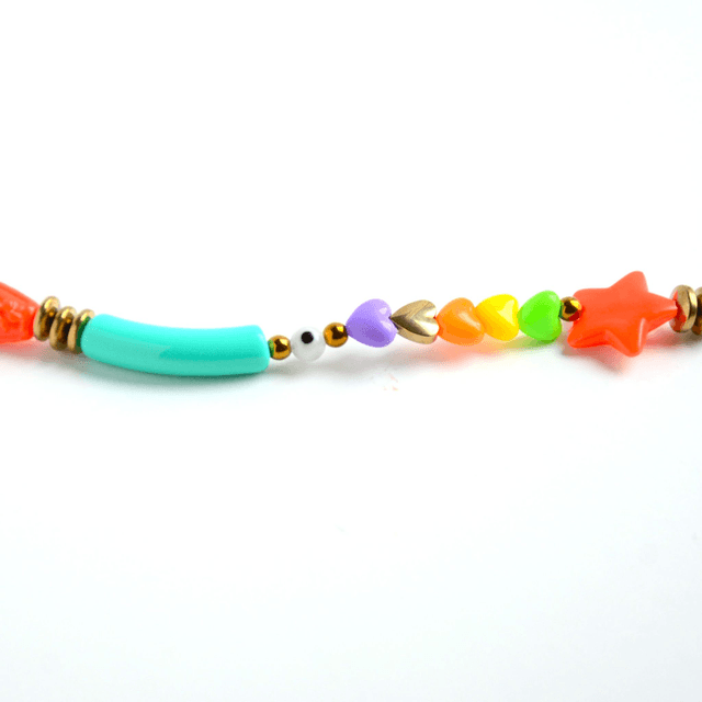 Bracelet 90's Flashy éco-responsable - PERLES vintage RECYCLÉES années 90 - Multicolore - Pièce Unique