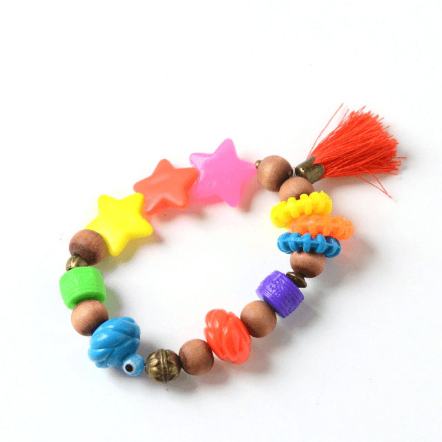 Bracelet fluo - PERLES RECYCLÉES - Multicolore - Pièce Unique