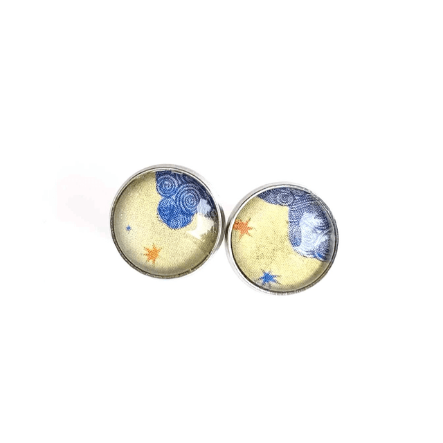 Puces d'oreilles en PAPIER recyclé - Nuage - Pièces Artisanales et Uniques 