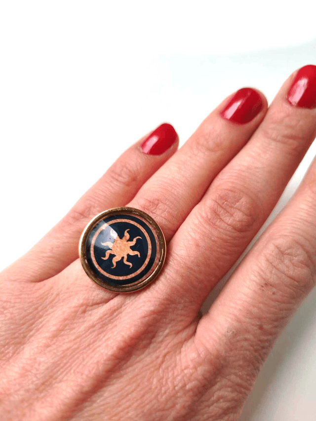 Bague Upcyclée Papier Recyclé - Soleil