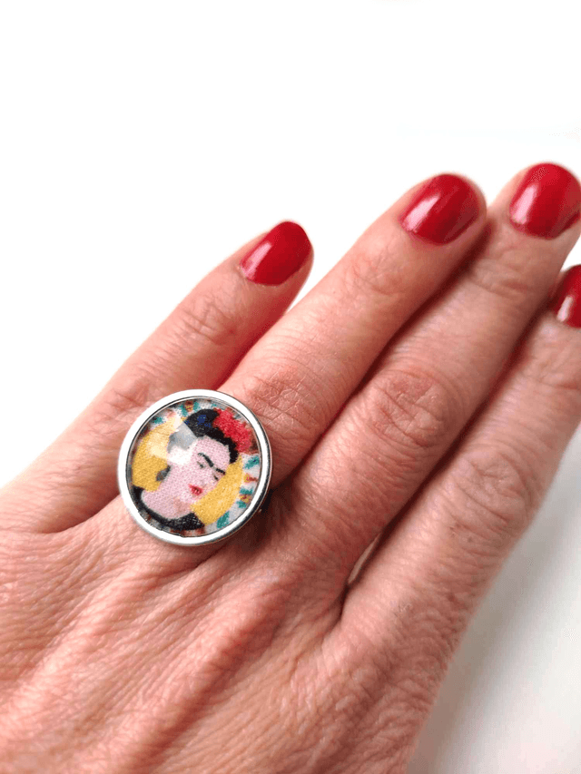 Bague Upcyclée Chute de tissu Recyclée - Frida Kahlo
