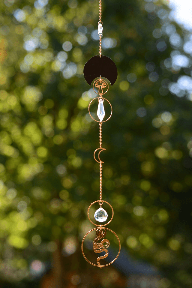 Attrape Soleil d'intérieur Upcyclé, Double prisme - ETERNEL - Chambre à Air Valorisée & Perles Recyclées - Pièce Unique   (1)