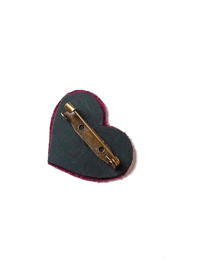 Broche  en chute de CUIR et CHAMBRE à AIR de tracteur - Coeur - Pièce Artisanale et Unique