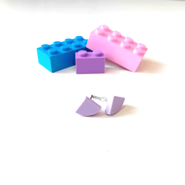 Puces "Les P'tits Lego" - Lilas pastel - Pièces Artisanales