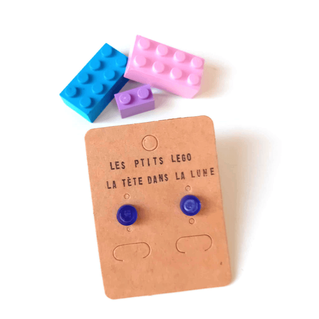 Puces "Les P'tits Lego" -  Violet - Pièces Artisanales