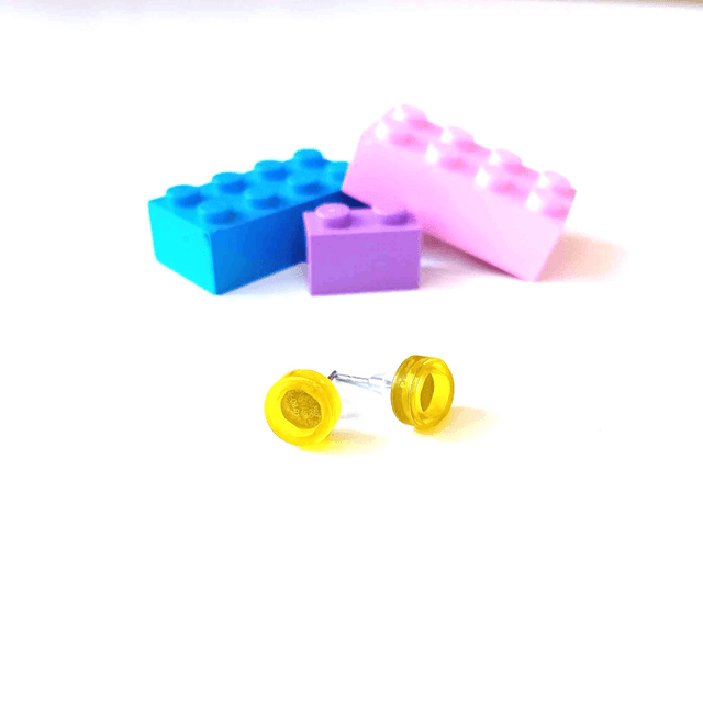Puces &quot;Les P&#039;tits Lego&quot; -  Jaune - Pièces Artisanales