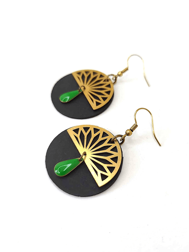Boucles d&#039;Oreilles Asymétriques Upcyclées  en Chambre à air Recyclée - Mozaïques