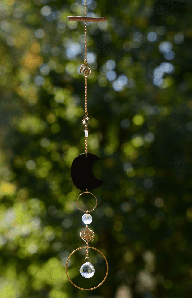 Attrape Soleil d&#039;intérieur Upcyclé - OEIL Protecteur - Chambre à Air Valorisée &amp; Perles Recyclées - Pièce Unique